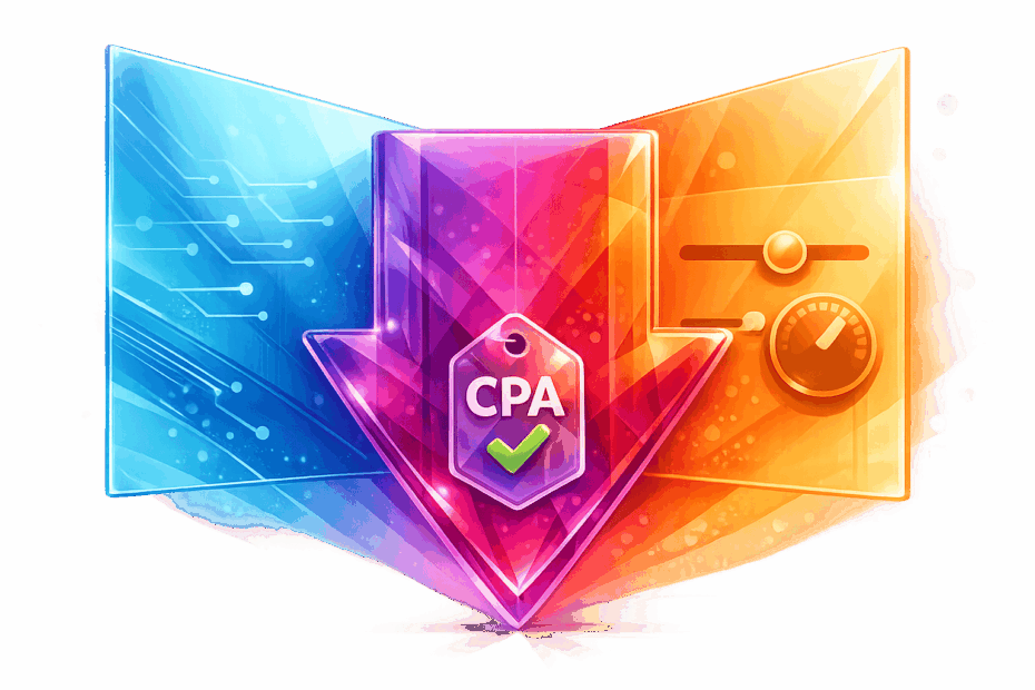 Digital marketing strategy with CPA optimization and data analytics.