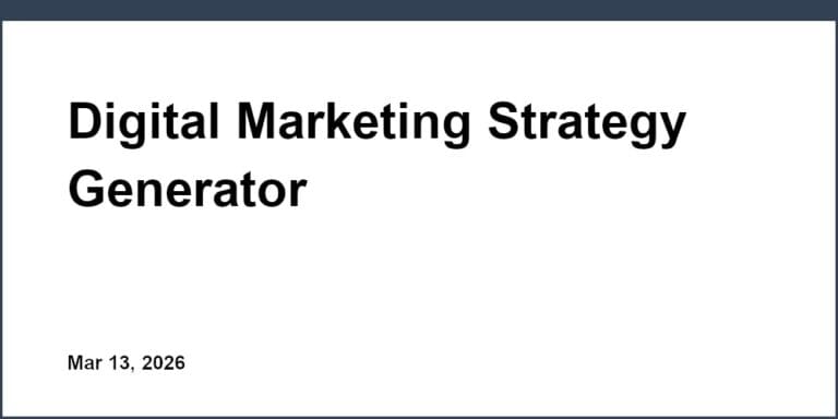Digital Marketing Strategy Generator