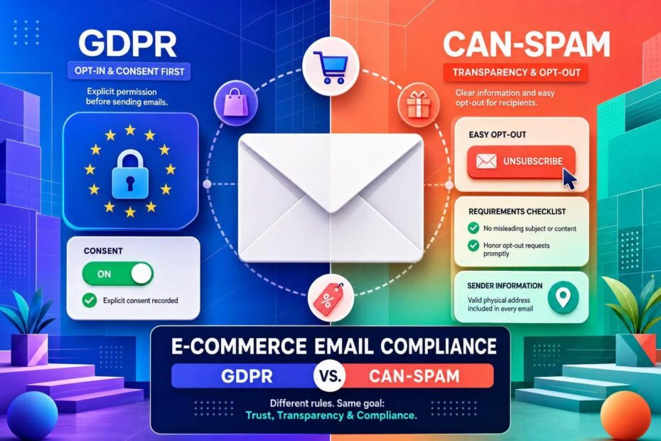 E-Commerce Email Compliance: GDPR vs. CAN-SPAM